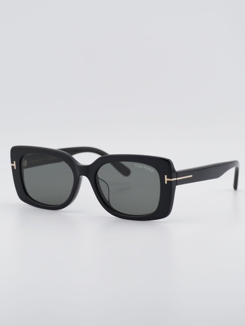 Tom Ford FT1170-K 01A ECO Sunglasses Shiny Black Square Frame, Smoke Lenses